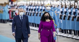 Cumhurbaşkanı Erdoğan, Kosova Cumhurbaşkanı Osmani’yi resmî törenle karşıladı