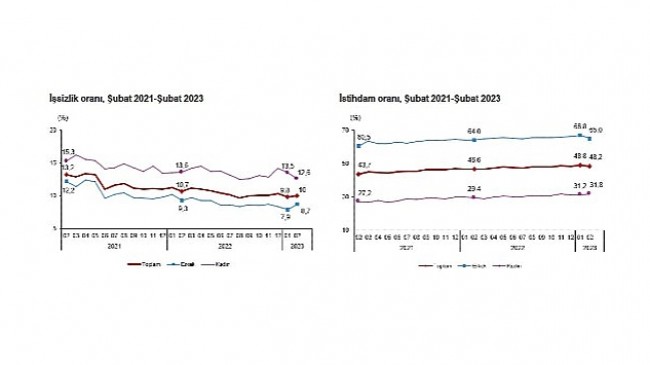 TÜİK: İşgücü İstatistikleri, Şubat 2023