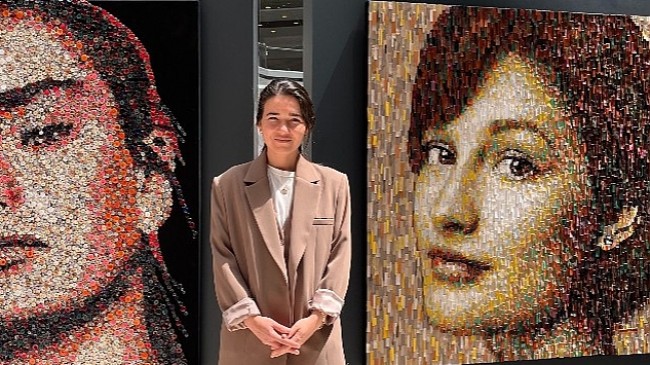 Sanatçı Deniz Sağdıç'ın atık malzemelerle ürettiği portreler, İstanbul Cevahir'de ziyaretçilerle buluşuyor
