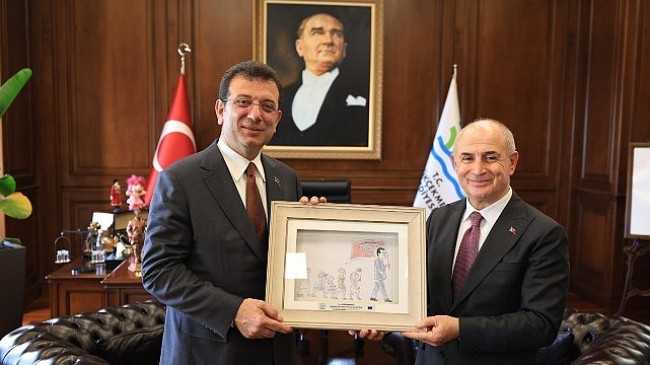 Ekrem İmamoğlu, Büyükçekmece Belediye Başkanı Dr. Hasan Akgün’ü makamında tebrik etti