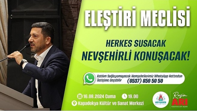 Başkan Arı’dan Eleştiri Meclisi’ne Davet