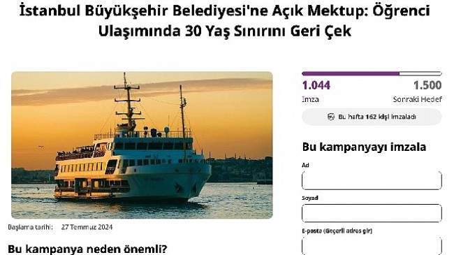 İzmir ve İstanbul’da 30 yaş üstü öğrenciler ulaşım maliyetlerinde eşitlik istiyor