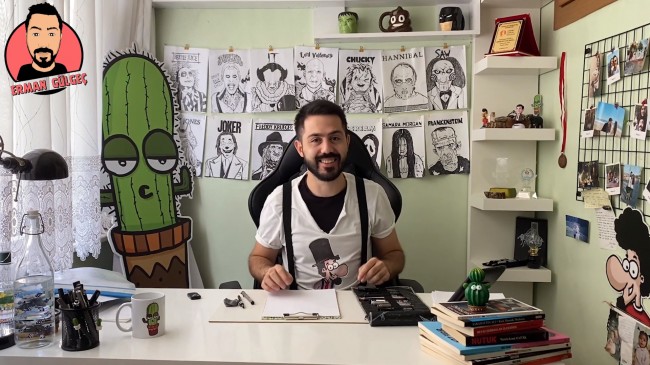 “Karikatürist Erman Gülgeç’in Ücretsiz Karikatür Eğitimiyle Çizim Yapmayı Öğrenmek İster misiniz?”